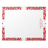 Detaillierte Lieben - Roter, unmarkierter Editor Notizblock (Vorderseite)