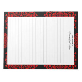 Detaillierte Lieben - Schwarz-Liner-Notepad Notizblock