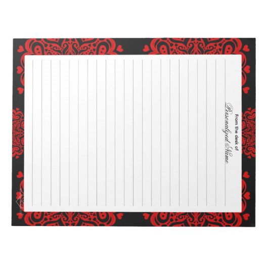 Detaillierte Lieben - Schwarz-Liner-Notepad Notizblock (Vorderseite)