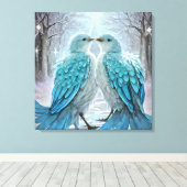 *~* Detaillierte Love Birds AP54 Art Winter Leinwanddruck (Insitu (Holzboden))