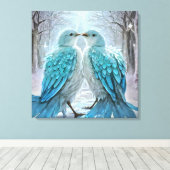*~* Detaillierte Love Birds AP54 Art Winter Leinwanddruck (Insitu (Holzboden))