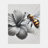 Detaillierte Makroansicht einer Honigbiene Fleecedecke (Vorderseite)