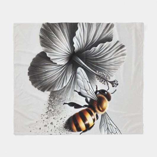 Detaillierte Makroansicht einer Honigbiene Fleecedecke (Vorderseite (Horizontal))