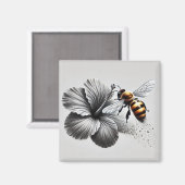 Detaillierte Makroansicht einer Honigbiene Magnet (Vorderseite/Rückseite)