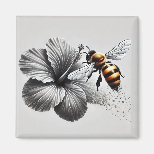 Detaillierte Makroansicht einer Honigbiene Magnet (Vorne)