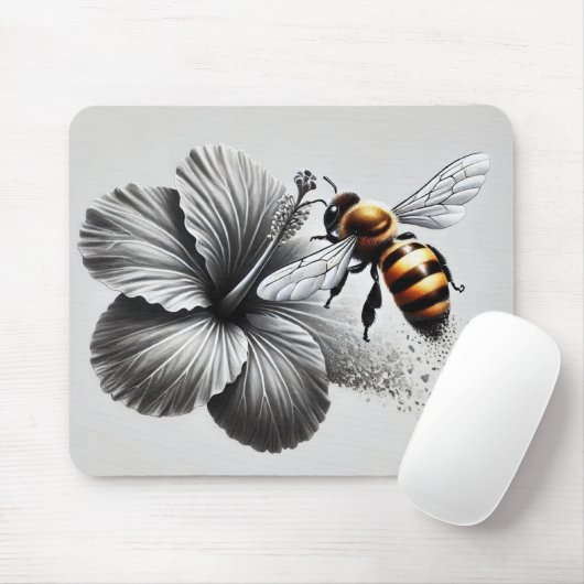 Detaillierte Makroansicht einer Honigbiene Mousepad (Mit Mouse)