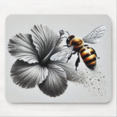 Detaillierte Makroansicht einer Honigbiene Mousepad (Vorne)