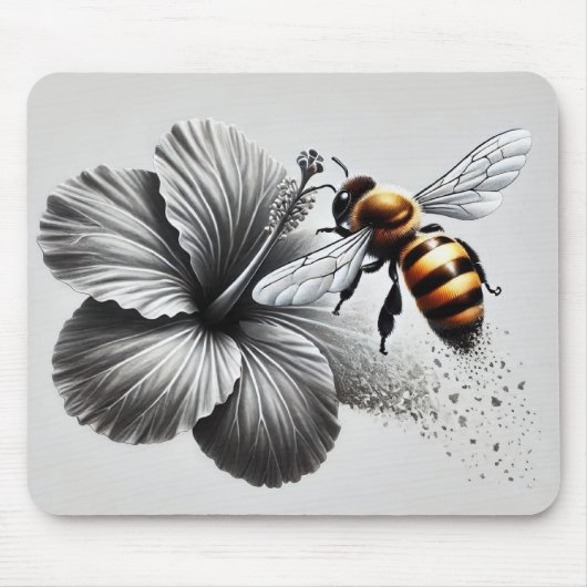 Detaillierte Makroansicht einer Honigbiene Mousepad (Vorne)