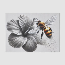 Detaillierte Makroansicht einer Honigbiene Seidenpapier