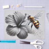 Detaillierte Makroansicht einer Honigbiene Seidenpapier (Handwerk)