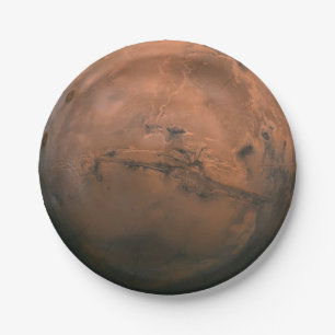 Detaillierte Planeten Mars Topographie Papierplatt Pappteller