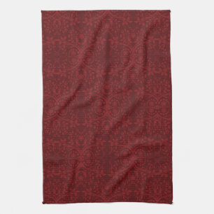 Detaillierte rote Blumenwallpaper Geschirrtuch