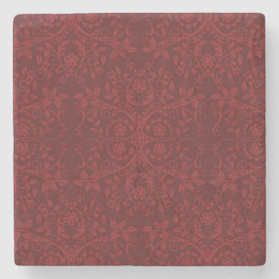 Detaillierte rote Blumenwallpaper Steinuntersetzer