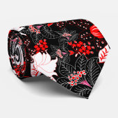 Detaillierte rote tropische Blüte Krawatte (Gerollt)