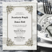 Detaillierte Rustikale Holzschnitzel Hochzeit Einladung