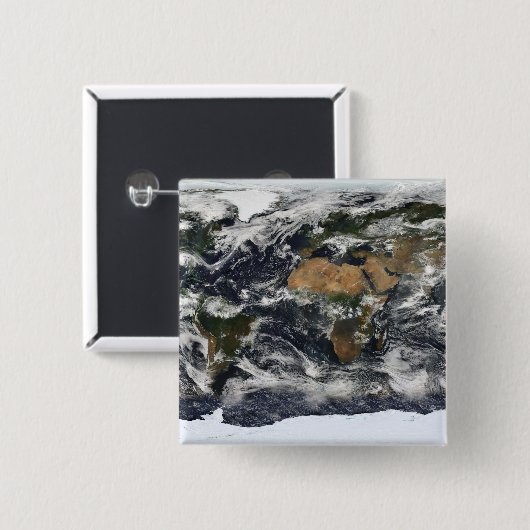 Detaillierte Satellitenansicht der Erde Button (Vorne & Hinten)