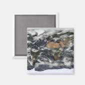 Detaillierte Satellitenansicht der Erde Magnet (Vorderseite/Rückseite)