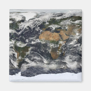 Detaillierte Satellitenansicht der Erde Magnet