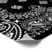Detaillierte schwarze Bandanna Muster Poster (Ecke)