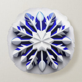 Detaillierte Snowflake-Ornament Rundes Kissen