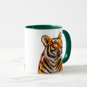 Detaillierte Tiger-Illustration Tasse (VorderseiteRechts)