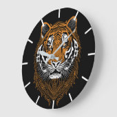 Detaillierte Tigerfront Große Wanduhr (Winkel)
