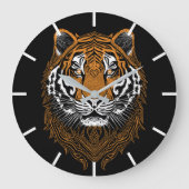 Detaillierte Tigerfront Große Wanduhr (Vorderseite)