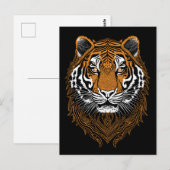 Detaillierte Tigerfront Postkarte (Vorne/Hinten)