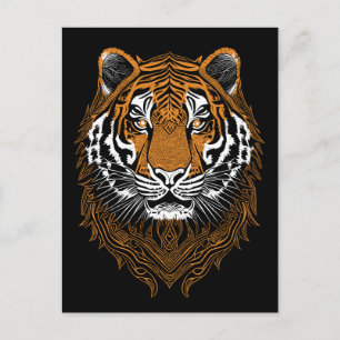 Detaillierte Tigerfront Postkarte