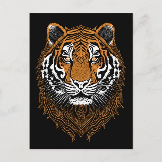 Detaillierte Tigerfront Postkarte (Vorderseite)