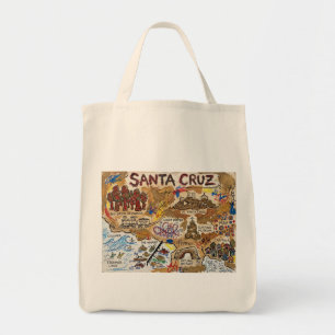 Detaillierte Touristenkarte von Santa Cruz – Küste Tragetasche
