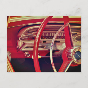 Detaillierte Übersicht über das Vintage Fahrzeug v Postkarte