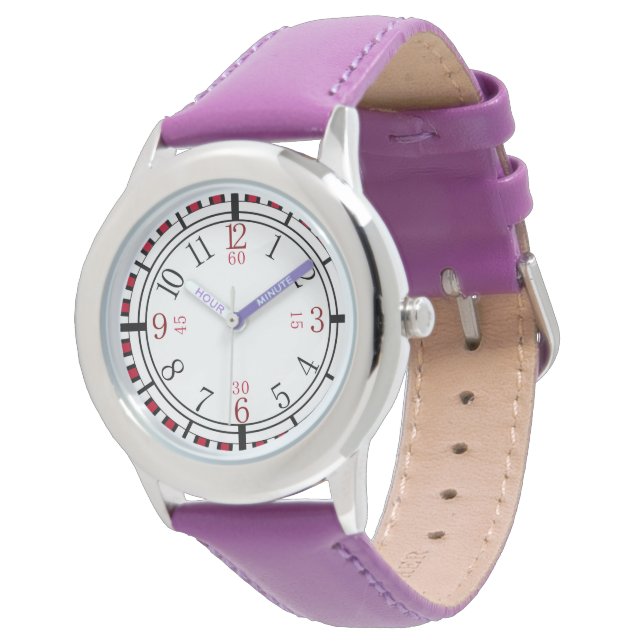 Detaillierte Uhr in verschiedenen Farben (Schrägansicht)