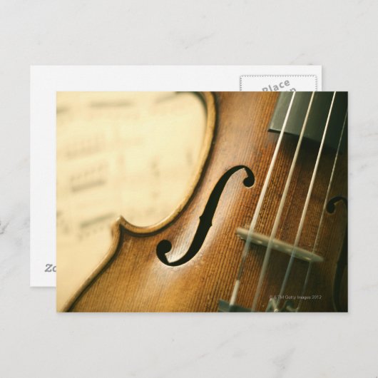 Detaillierte Violine Postkarte (Vorne/Hinten)