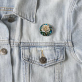 Detaillierte Weiße Rose Schöne Glasmalerei Button (Beispiel)