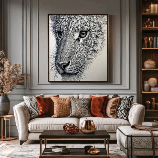 Detaillierte Wolfspur Poster
