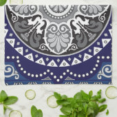 Detaillierter Blumenstrauß Paisley Design Geschirrtuch (Gefaltet)