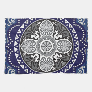 Detaillierter Blumenstrauß Paisley Design Geschirrtuch