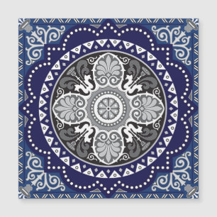 Detaillierter Blumenstrauß Paisley Design Magnetkarte