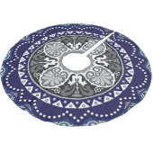 Detaillierter Blumenstrauß Paisley Design Polyester Weihnachtsbaumdecke (Schrägansicht)