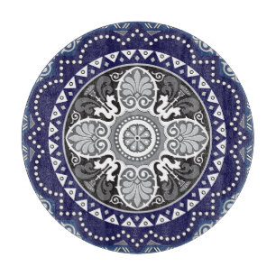 Detaillierter Blumenstrauß Paisley Design Schneidebrett