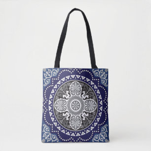Detaillierter Blumenstrauß Paisley Design Tasche