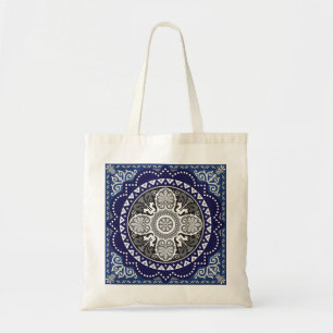 Detaillierter Blumenstrauß Paisley Design Tragetasche