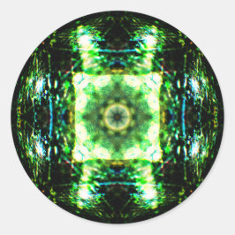 Detaillierter Glaseffekt Mandala Runder Aufkleber