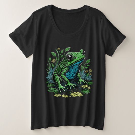 Detaillierter Teigfrosch Große Größe T-Shirt (Design vorne)