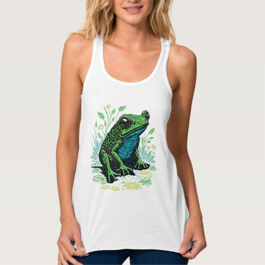 Detaillierter Teigfrosch Tank Top (Vorderseite)