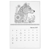 Detaillierter Tier-Malender-Kalender Kalender (Feb 2027)