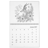 Detaillierter Tier-Malender-Kalender Kalender (Jan 2027)