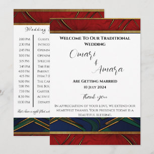 Detailliertes afrozentrisches Empfangs-Hochzeitspr Einladung