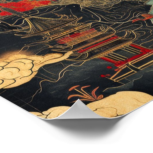 Detailliertes Asien-Roadmap-Poster Poster (Ecke)